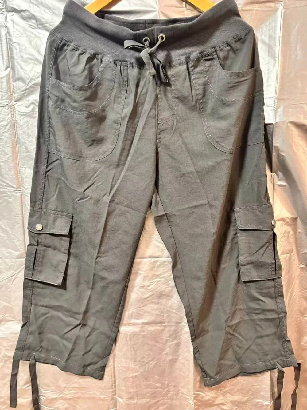 Women's Cargo Hiking Capri Pants Lightweight Quick Dry Running Athletic Casual - Picture 14 of 14